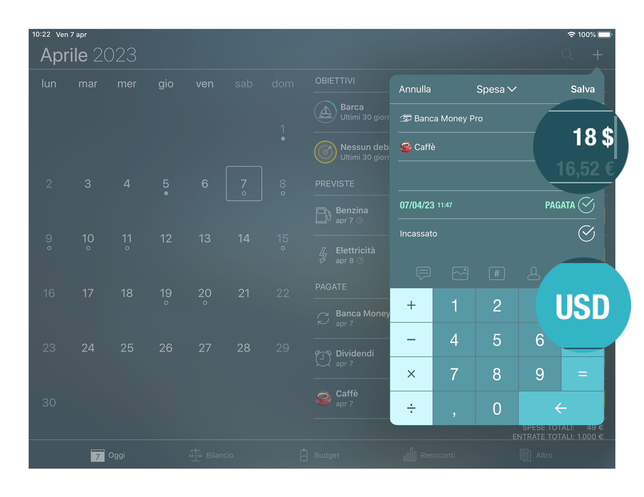 Money Tracker - Convertitore di valuta - iPad