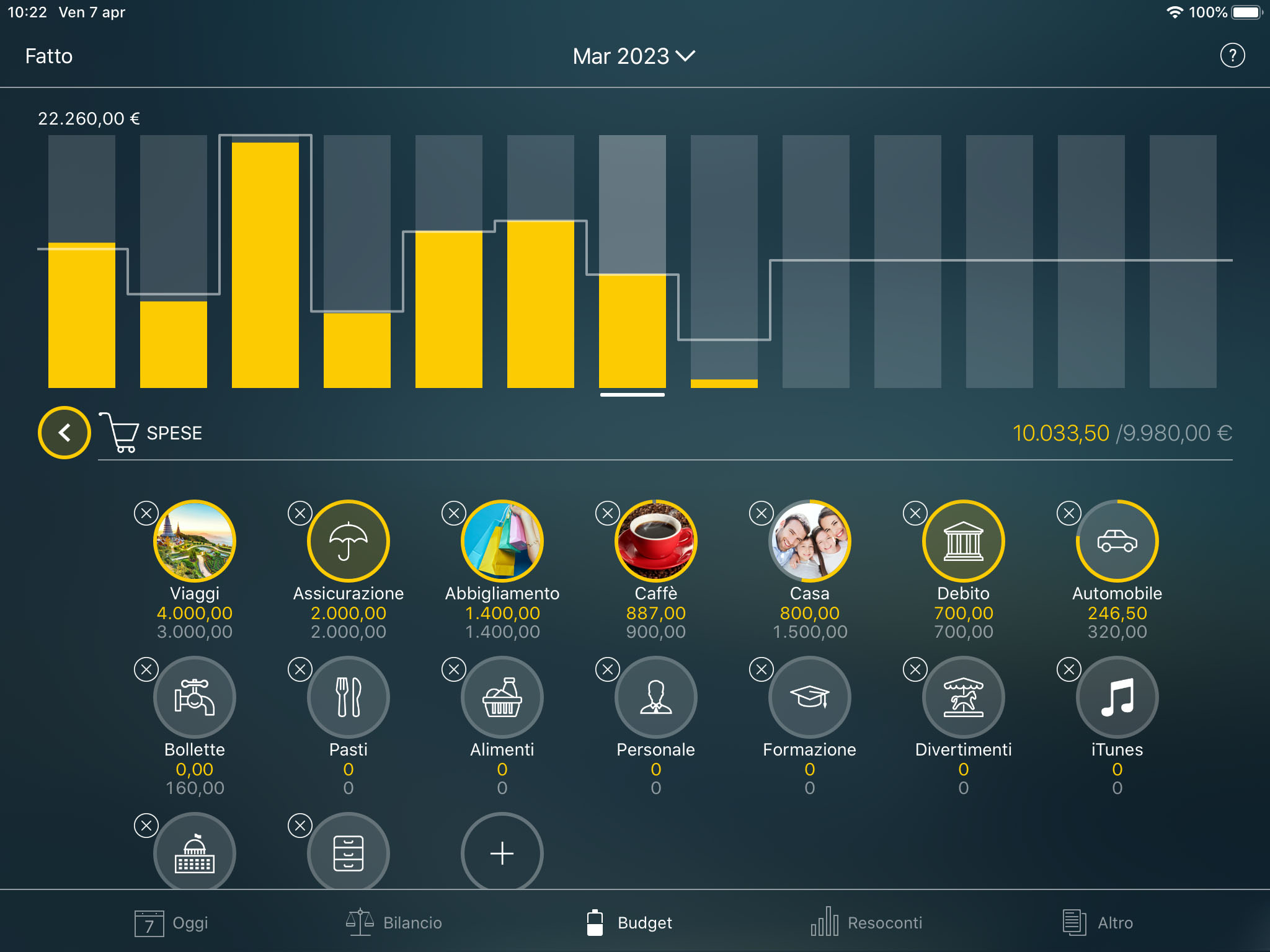 Money Tracker - Impostazione di un budget - iPad