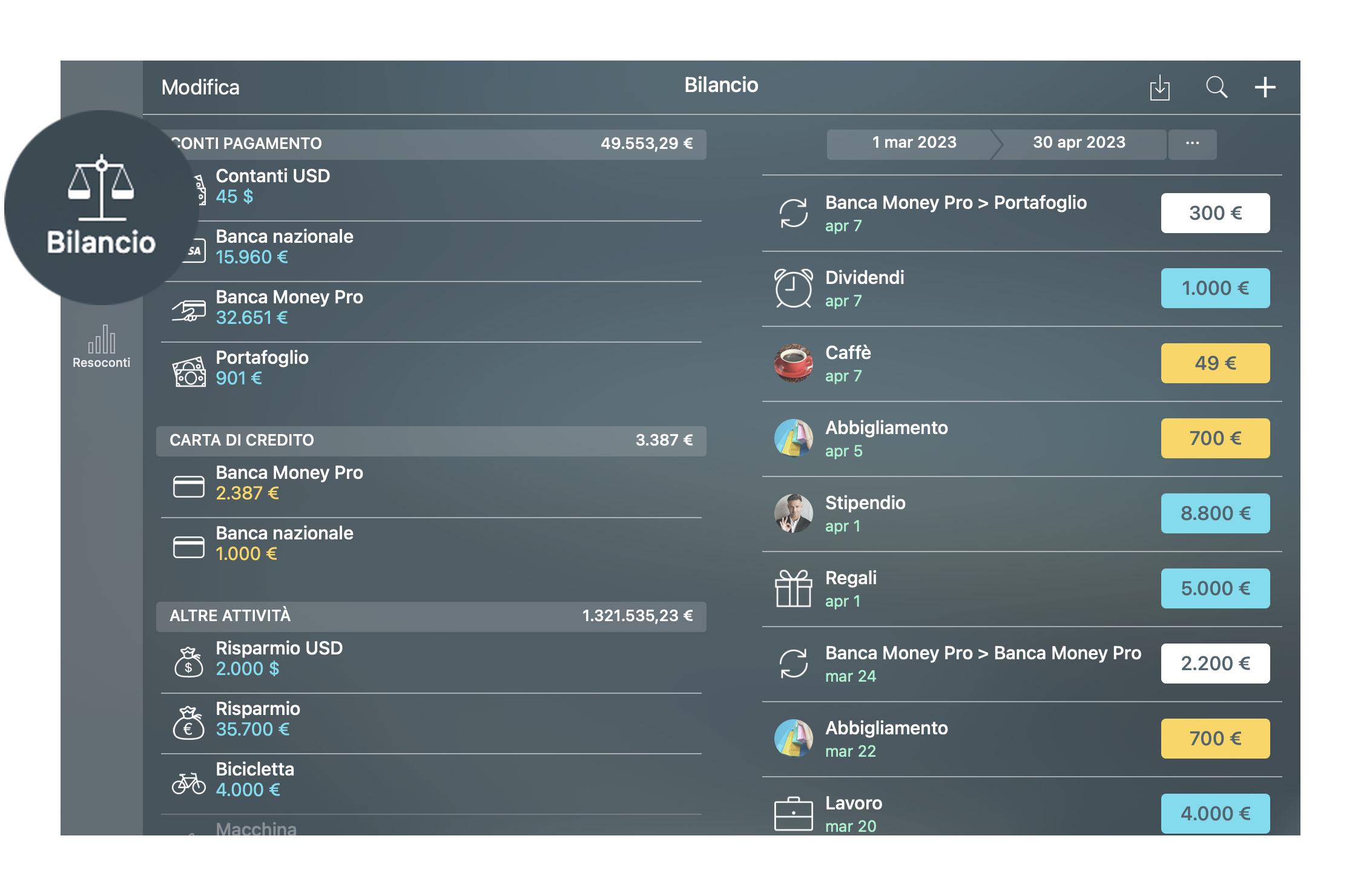 Money Tracker - Conti - Mac