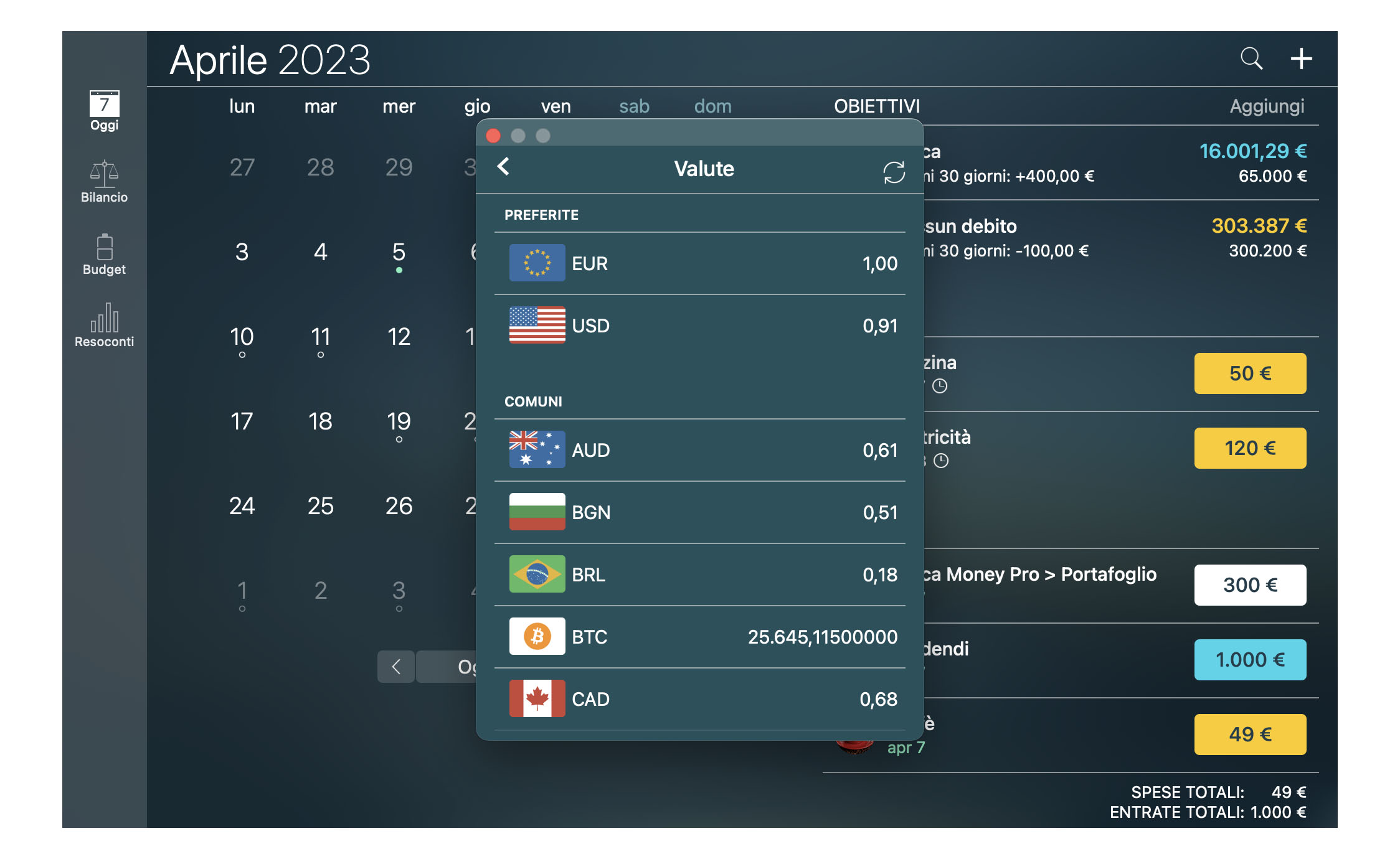 Money Tracker - Convertitore di valuta - Mac